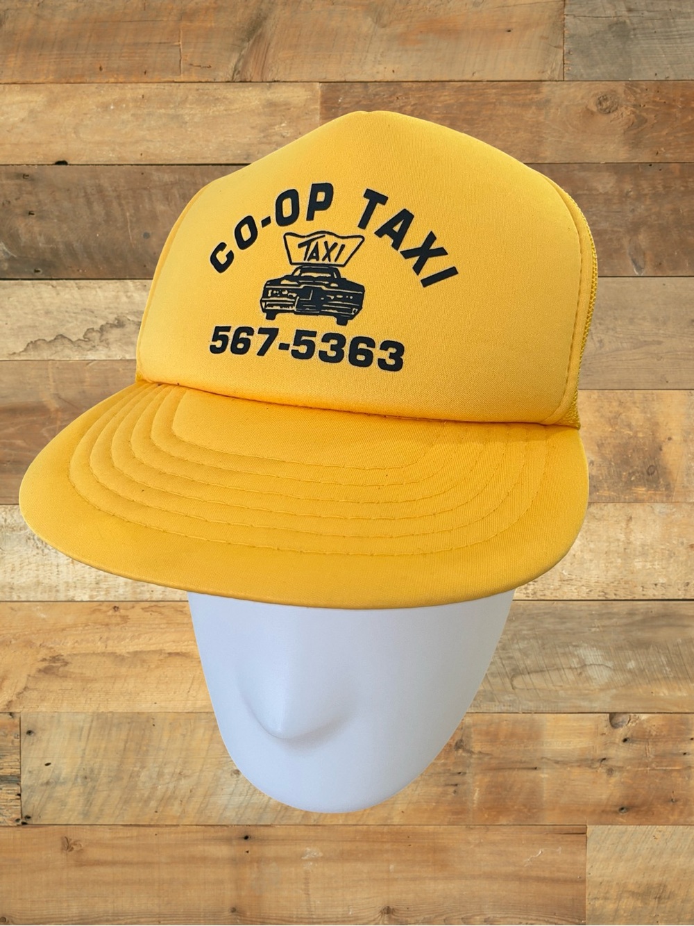 Vintage 80s/90s Co-Op Taxi Yellow Trucker Hat Snapback